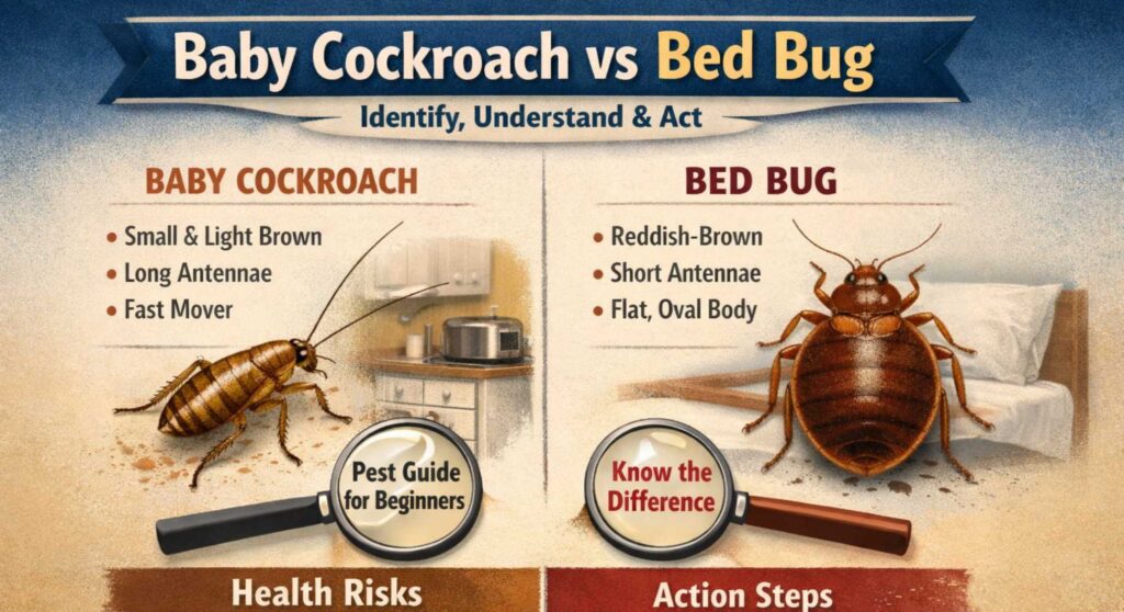 Baby cockroach vs bed bug guide
