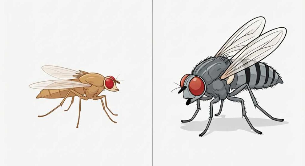 Fruit Fly vs House Fly