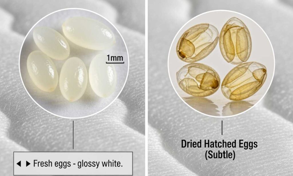 dried bed bug eggs